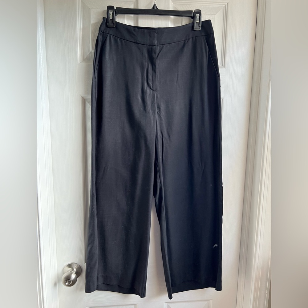 Loft Wide Leg Cropped Pant - Black NWT
